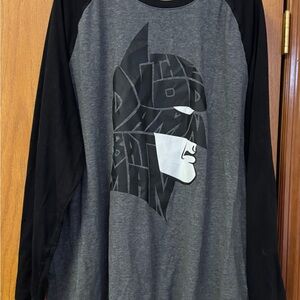 George Black & Gray Long-Sleeve Graphic Raglan Shirt Batman Marvel Design XXL
